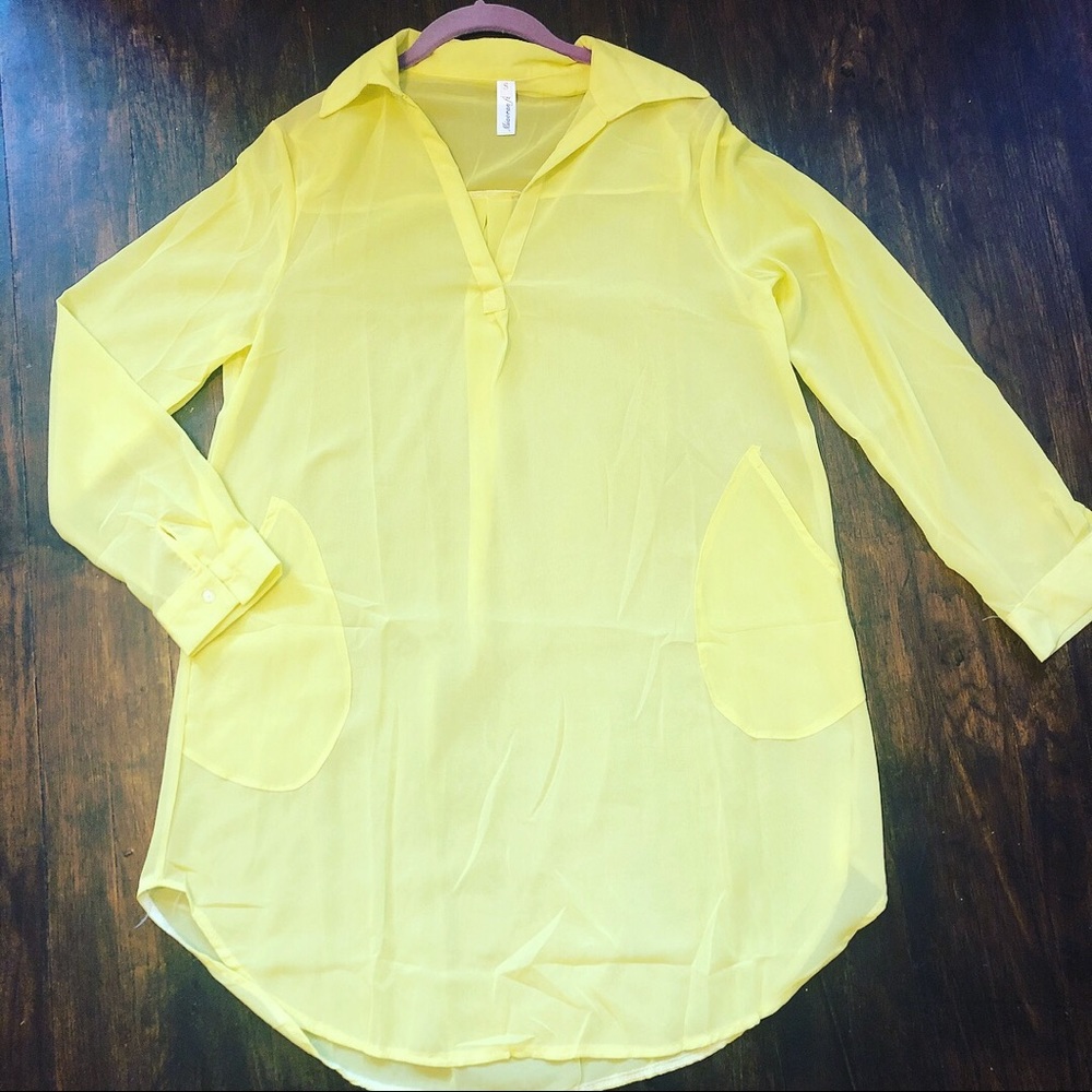 Nwot! Ladies Sheer Shirt Dress